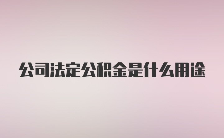 公司法定公积金是什么用途