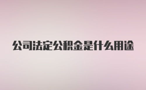 公司法定公积金是什么用途