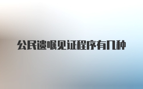 公民遗嘱见证程序有几种