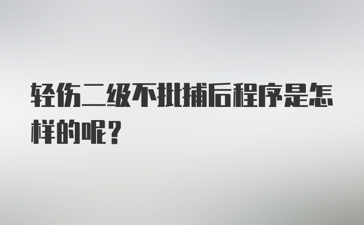 轻伤二级不批捕后程序是怎样的呢?