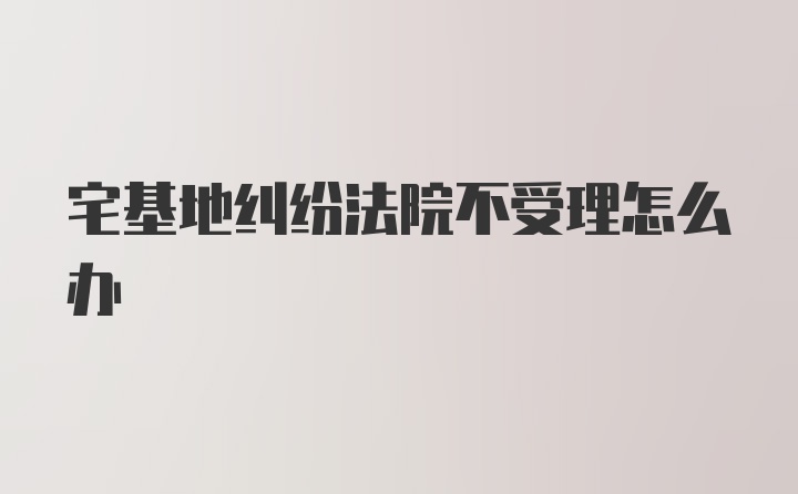 宅基地纠纷法院不受理怎么办