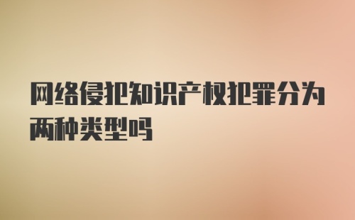 网络侵犯知识产权犯罪分为两种类型吗