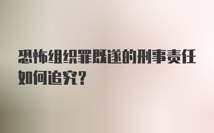 恐怖组织罪既遂的刑事责任如何追究？