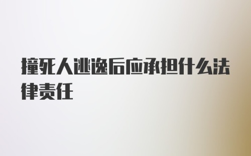 撞死人逃逸后应承担什么法律责任