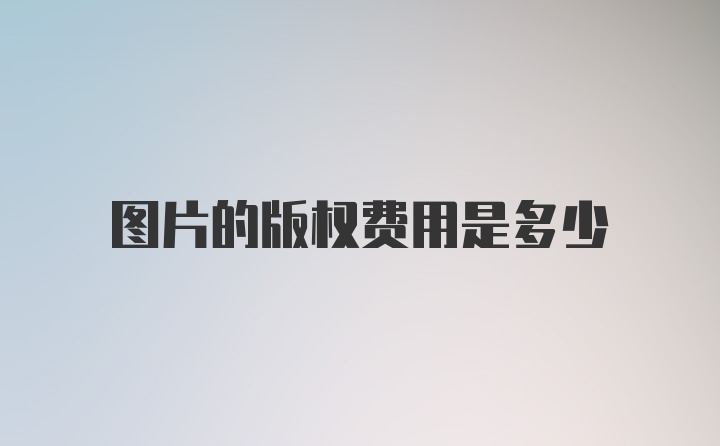 图片的版权费用是多少