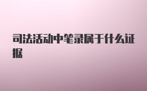 司法活动中笔录属于什么证据