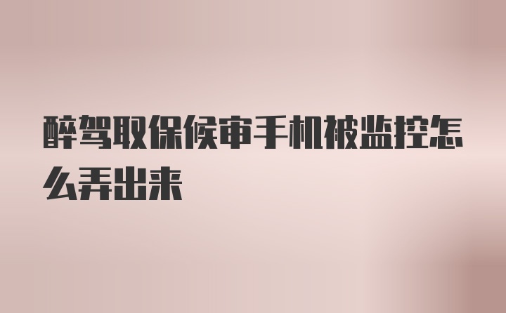 醉驾取保候审手机被监控怎么弄出来