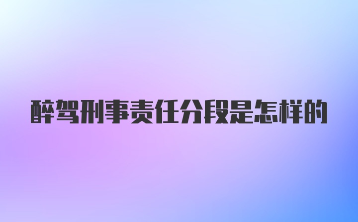 醉驾刑事责任分段是怎样的