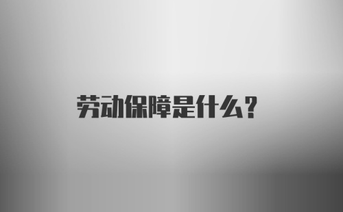 劳动保障是什么？