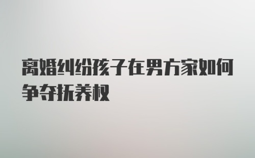 离婚纠纷孩子在男方家如何争夺抚养权