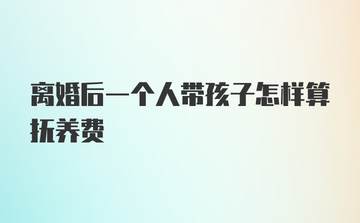 离婚后一个人带孩子怎样算抚养费