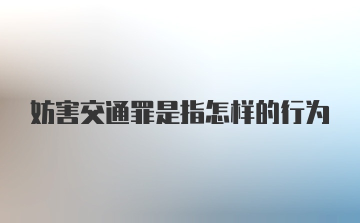 妨害交通罪是指怎样的行为