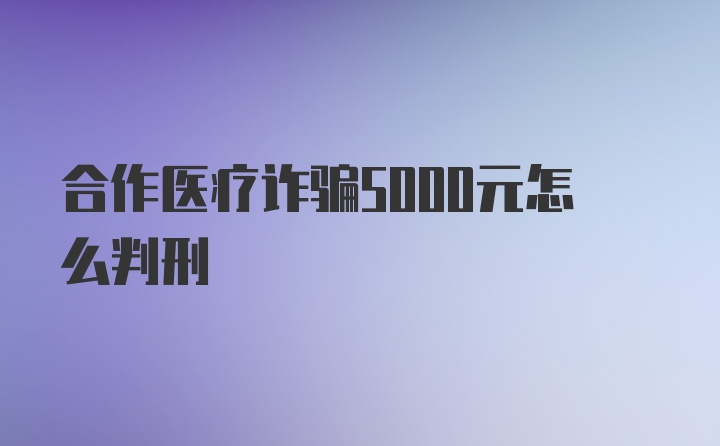 合作医疗诈骗5000元怎么判刑