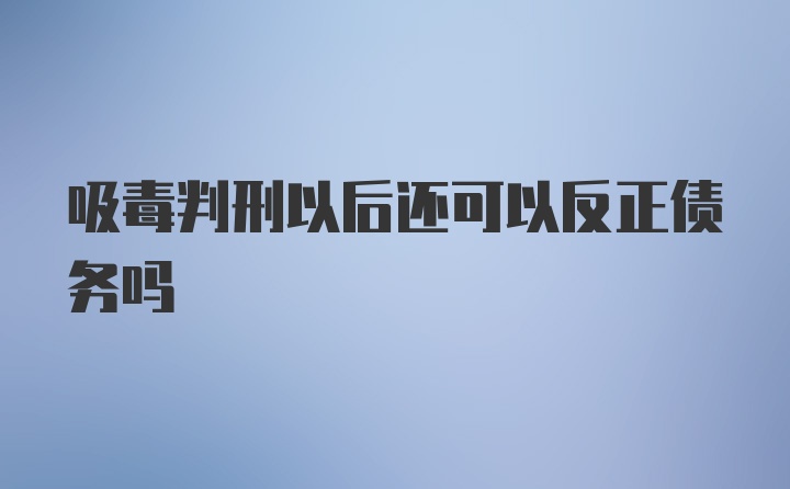 吸毒判刑以后还可以反正债务吗