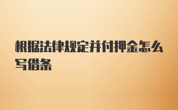 根据法律规定并付押金怎么写借条