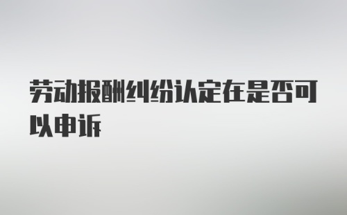 劳动报酬纠纷认定在是否可以申诉