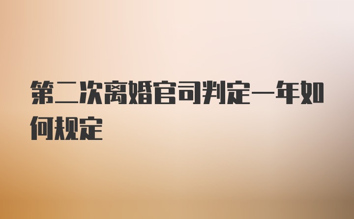 第二次离婚官司判定一年如何规定