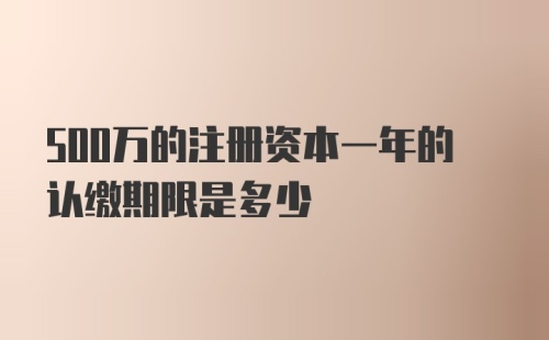 500万的注册资本一年的认缴期限是多少