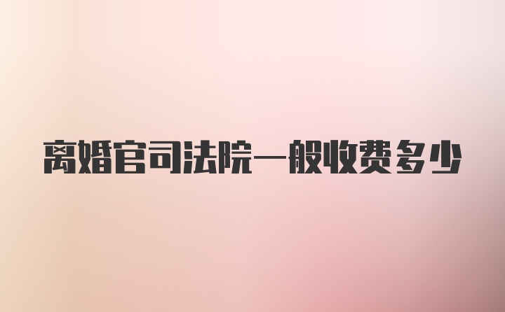 离婚官司法院一般收费多少