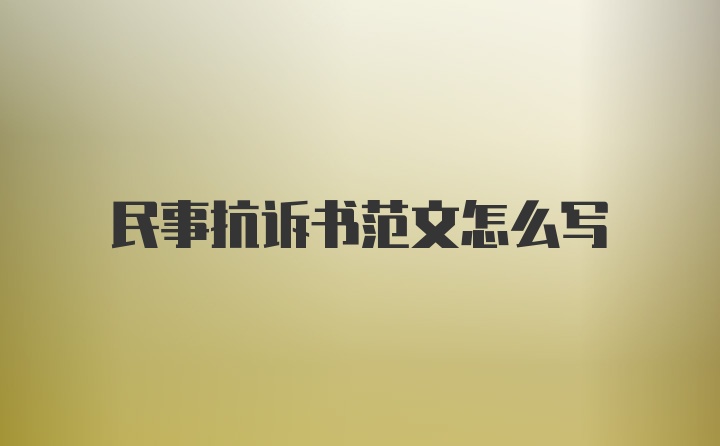 民事抗诉书范文怎么写