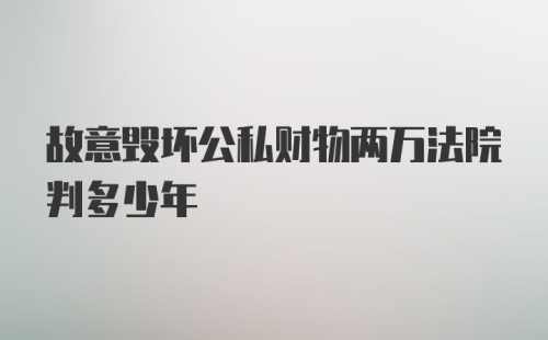 故意毁坏公私财物两万法院判多少年