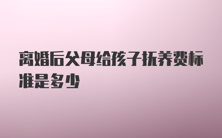 离婚后父母给孩子抚养费标准是多少