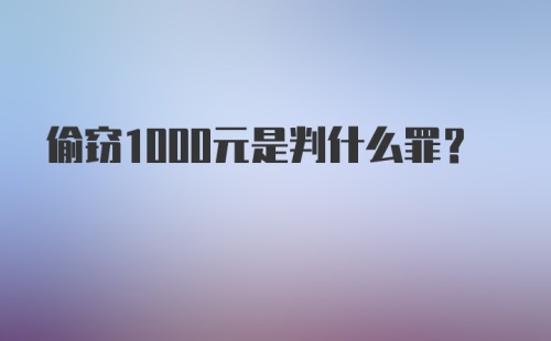 偷窃1000元是判什么罪？