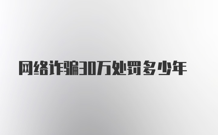 网络诈骗30万处罚多少年