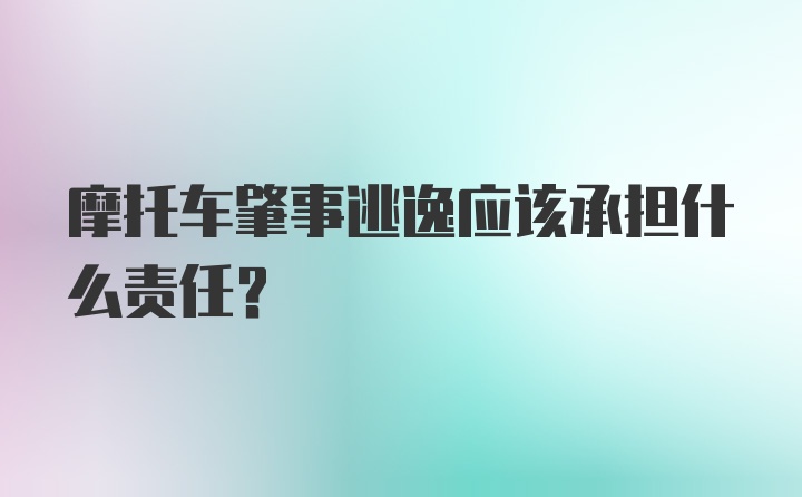 摩托车肇事逃逸应该承担什么责任？