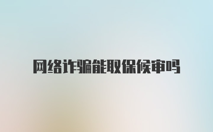 网络诈骗能取保候审吗