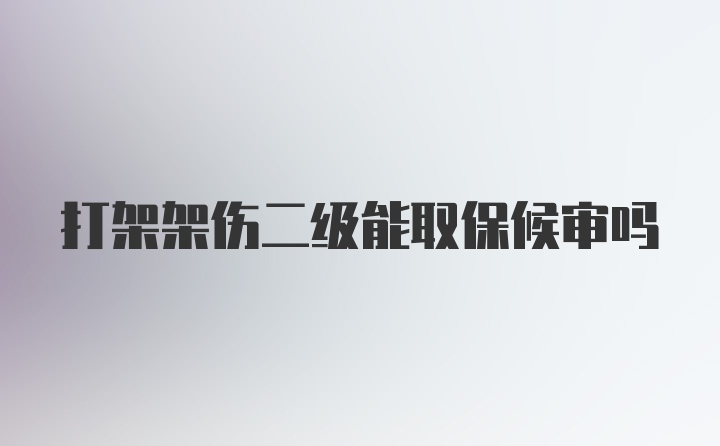 打架架伤二级能取保候审吗