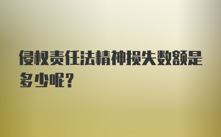 侵权责任法精神损失数额是多少呢？