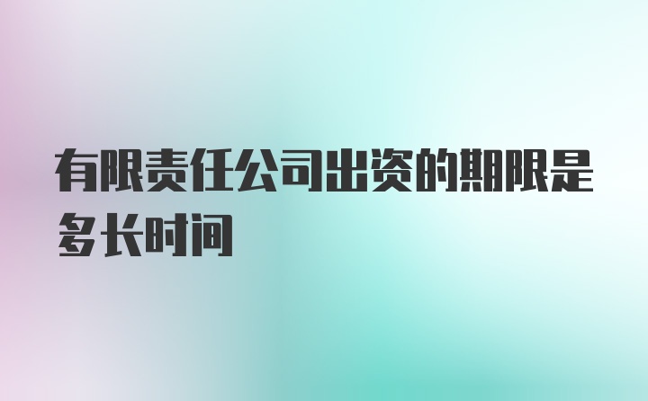 有限责任公司出资的期限是多长时间