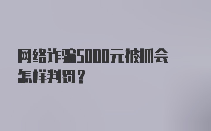 网络诈骗5000元被抓会怎样判罚?