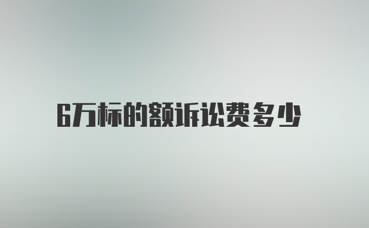 6万标的额诉讼费多少