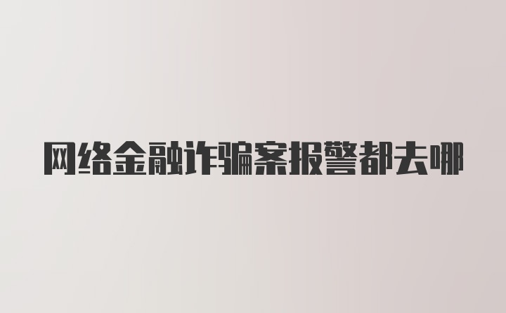 网络金融诈骗案报警都去哪