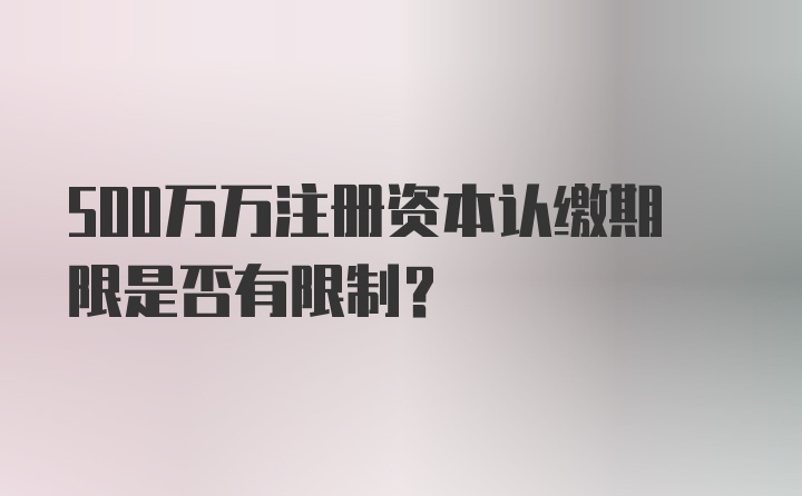 500万万注册资本认缴期限是否有限制？