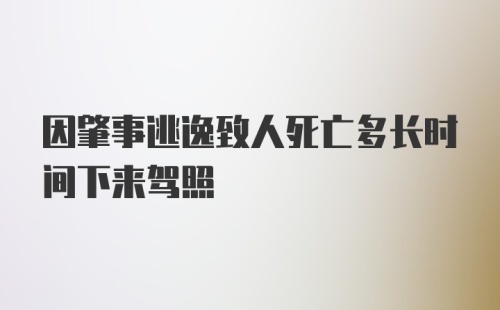 因肇事逃逸致人死亡多长时间下来驾照