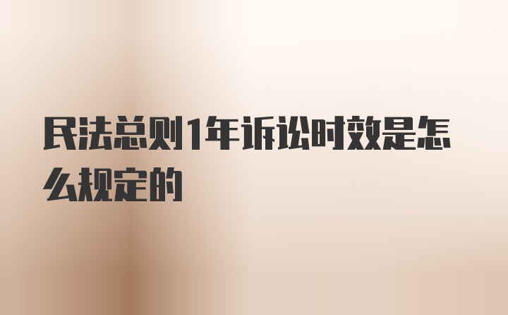 民法总则1年诉讼时效是怎么规定的