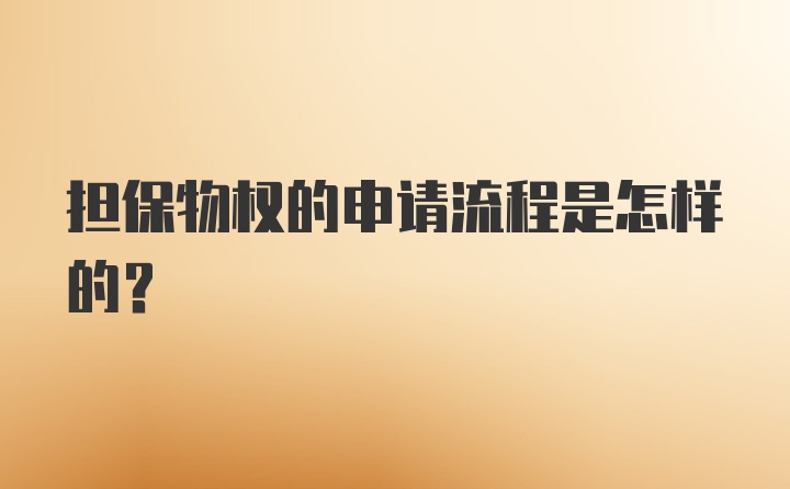 担保物权的申请流程是怎样的？