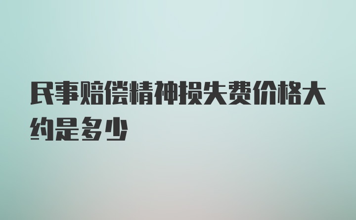 民事赔偿精神损失费价格大约是多少