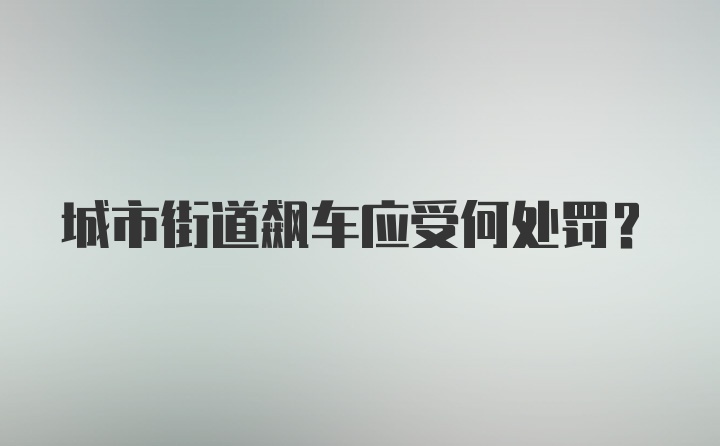 城市街道飙车应受何处罚？