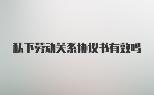 私下劳动关系协议书有效吗