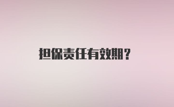 担保责任有效期？