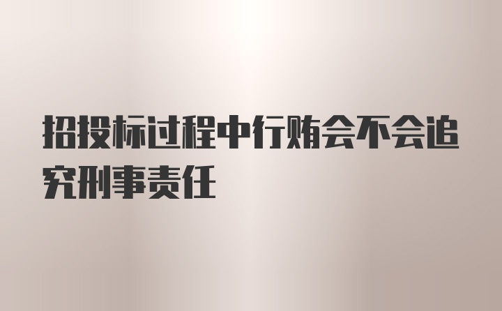 招投标过程中行贿会不会追究刑事责任