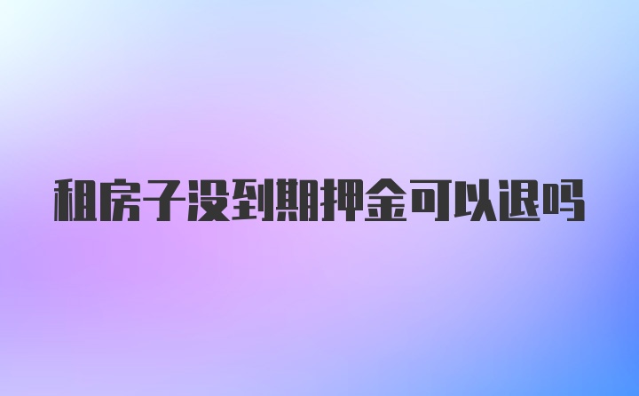 租房子没到期押金可以退吗