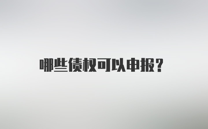 哪些债权可以申报？