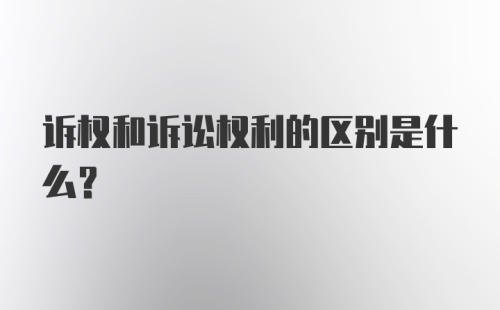 诉权和诉讼权利的区别是什么？