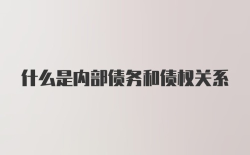 什么是内部债务和债权关系