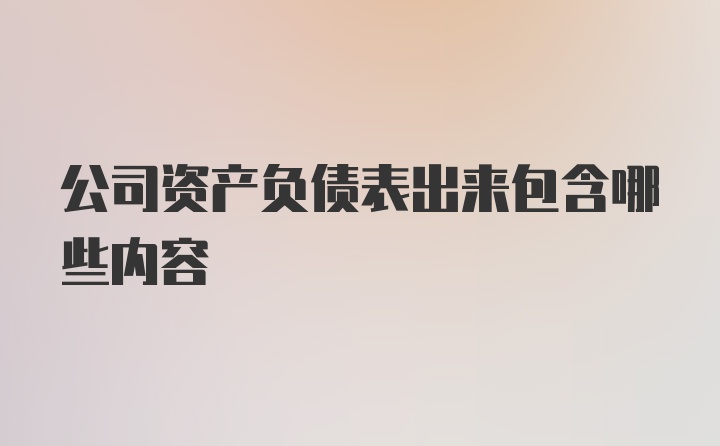 公司资产负债表出来包含哪些内容